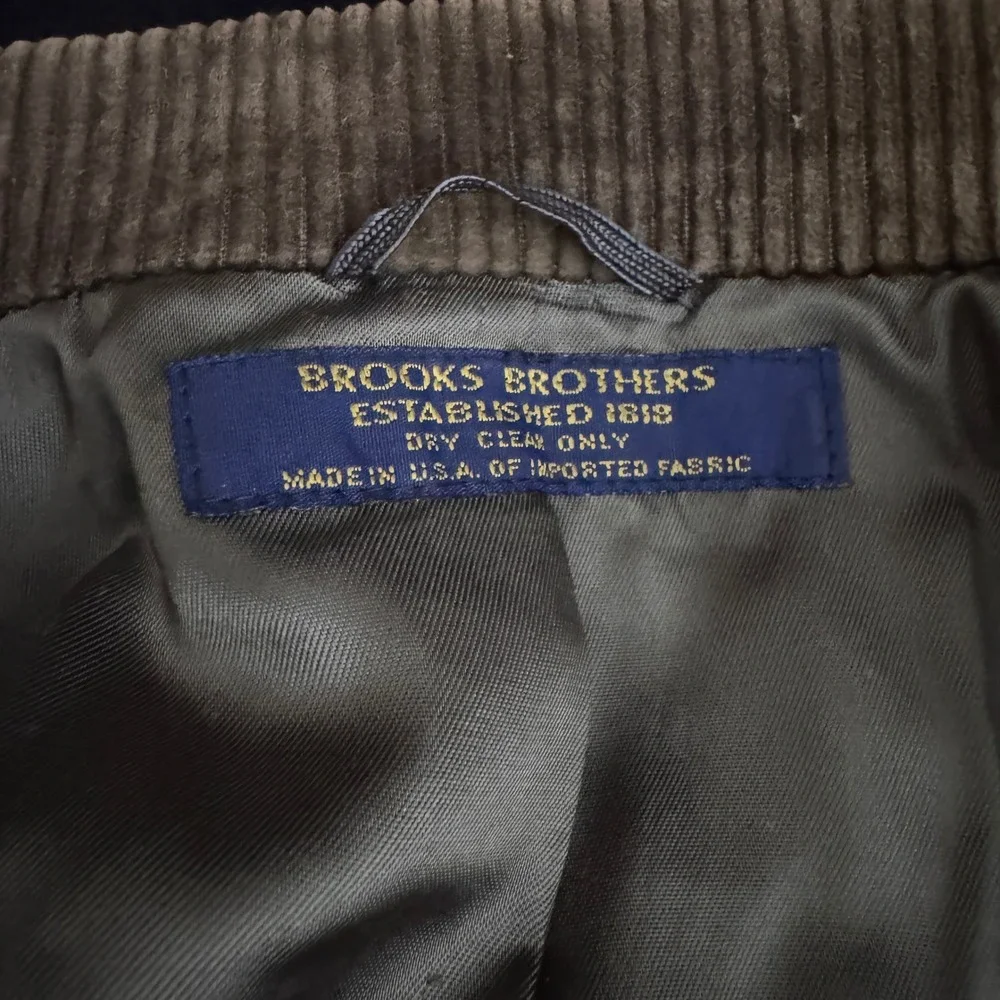 1980s‎ Brooks Brothers Blazer Mens 41L Brown Solid Corduroy 2-Button USA Made